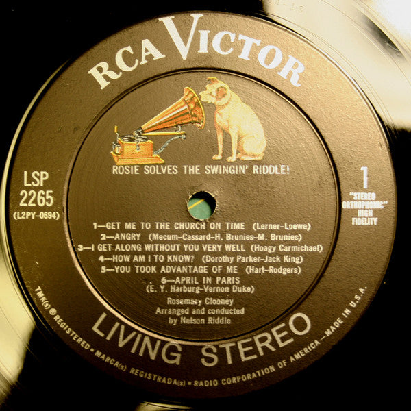 Rosemary Clooney Arranged & Conducted By Nelson Riddle - Rosie Solves The Swingin' Riddle! - LP
