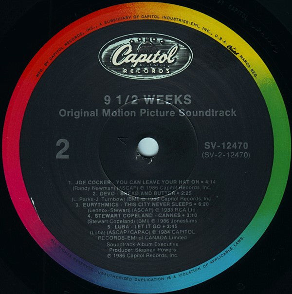 Various - 9½ Weeks (Original Motion Picture Soundtrack) - LP