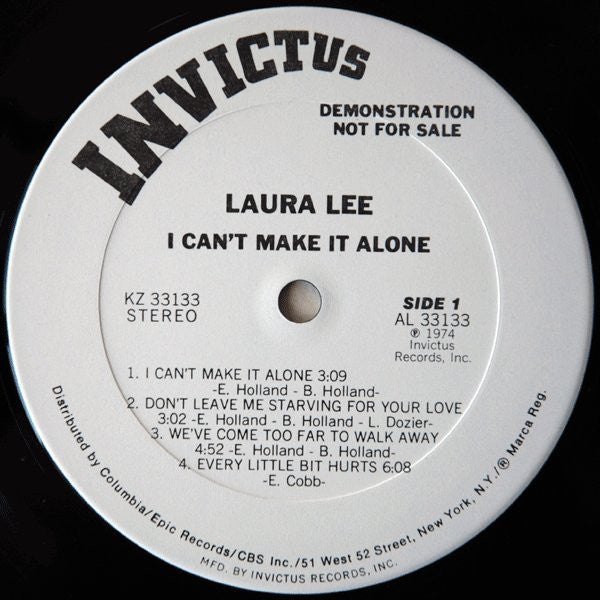 Laura Lee - I Can't Make It Alone - LP
