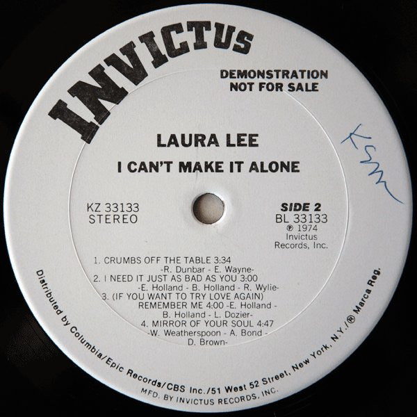 Laura Lee - I Can't Make It Alone - LP