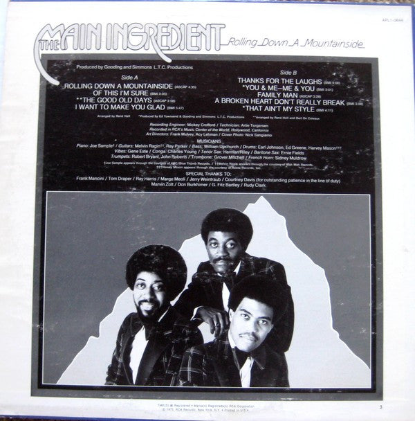 The Main Ingredient - Rolling Down A Mountainside - LP