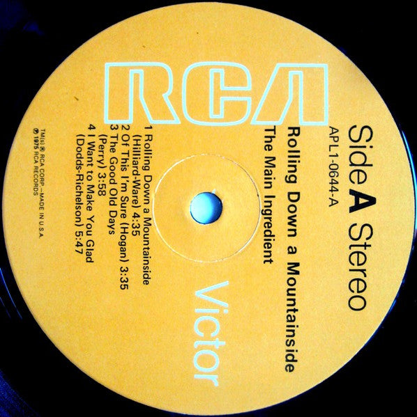 The Main Ingredient - Rolling Down A Mountainside - LP