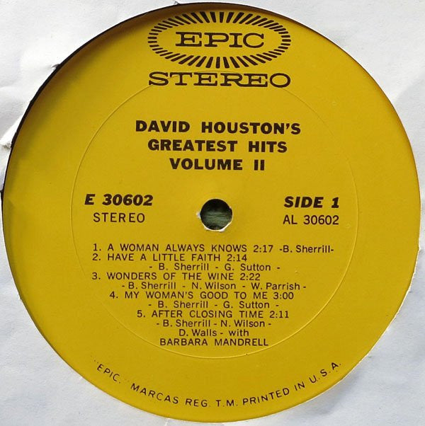 David Houston - David Houston's Greatest Hits, Volume II - LP