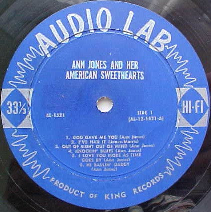 Ann Jones And Her American Sweethearts* - Ann Jones And Her American Sweethearts - LP