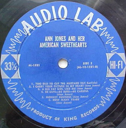 Ann Jones And Her American Sweethearts* - Ann Jones And Her American Sweethearts - LP