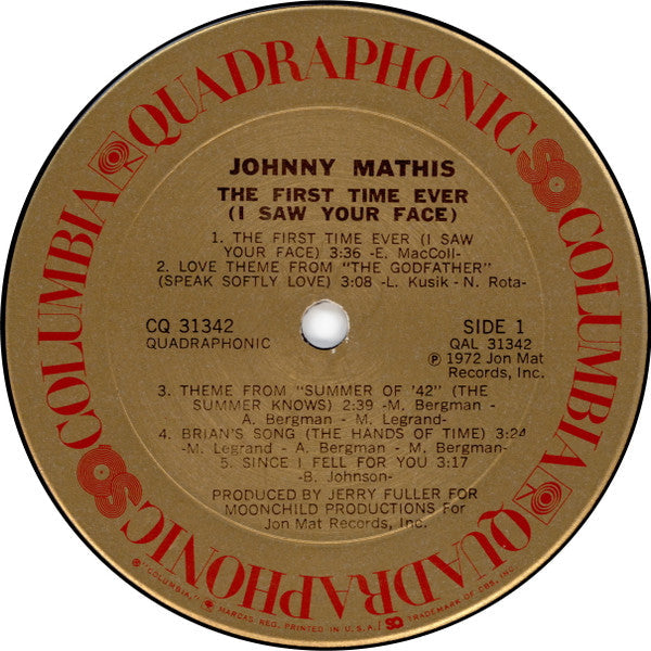 Johnny Mathis - The First Time Ever (I Saw Your Face) - LP