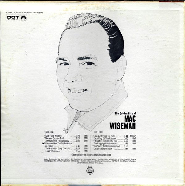 Mac Wiseman - The Golden Hits Of Mac Wiseman - LP