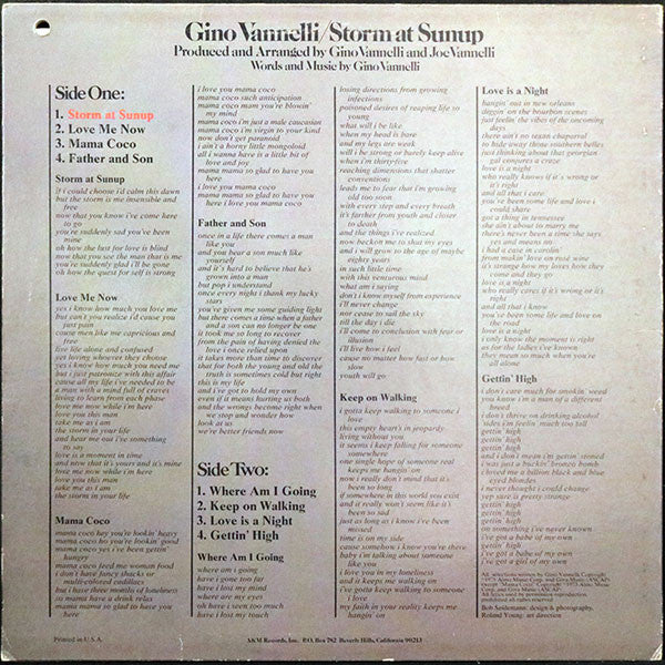 Gino Vannelli - Storm At Sunup - LP