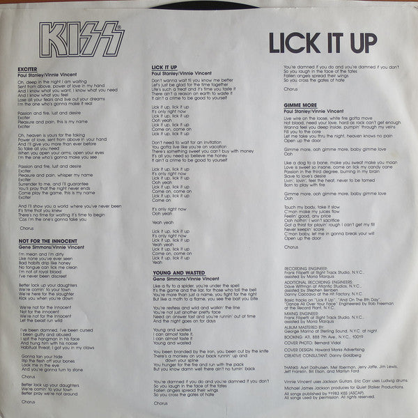 Kiss - Lick It Up - LP