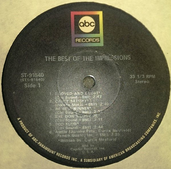 The Impressions - The Best Of The Impressions - LP