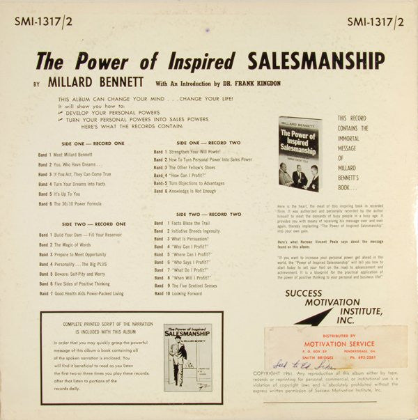 Millard Bennett - The Power Of Inspired Salesmanship - LP