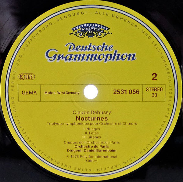Claude Debussy, Orchestre De Paris • Daniel Barenboim - La Mer / Nocturnes - LP