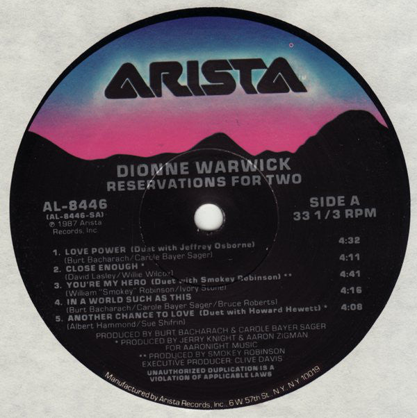 Dionne* - Reservations For Two - LP