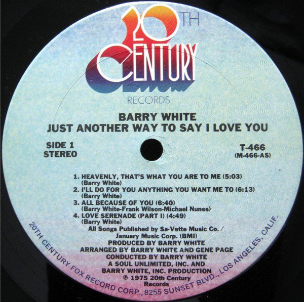Barry White - Just Another Way To Say I Love You - LP