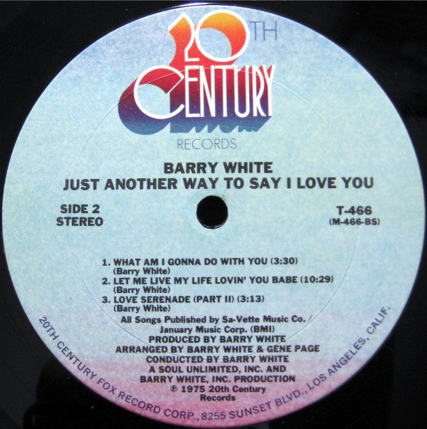 Barry White - Just Another Way To Say I Love You - LP