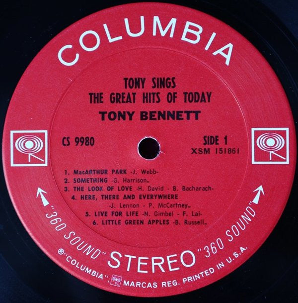 Tony Bennett - Tony Sings The Great Hits Of Today - LP