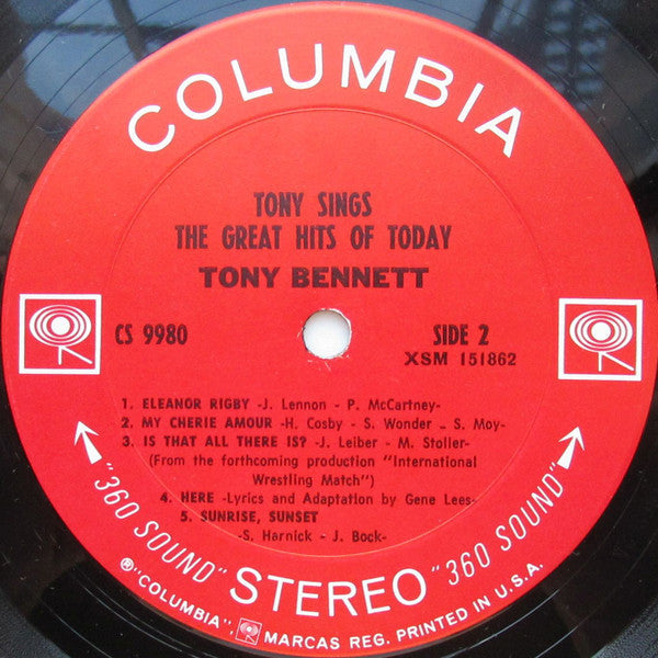 Tony Bennett - Tony Sings The Great Hits Of Today - LP