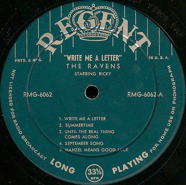 The Ravens Starring Ricky* - Write Me A Letter - LP
