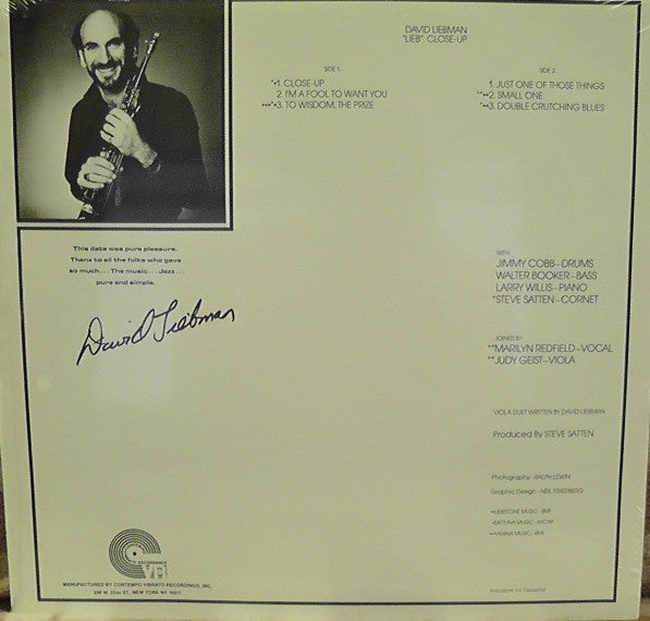 David Liebman - "Lieb": Close-Up - LP
