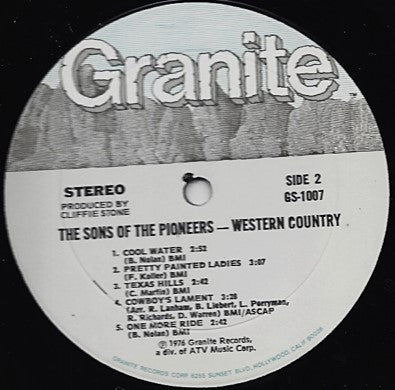 The Sons Of The Pioneers - Western Country - LP