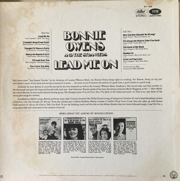 Bonnie Owens And The Strangers  - Lead Me On - LP