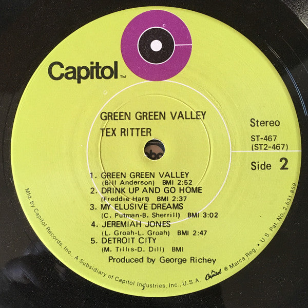 Tex Ritter - Green Green Valley - LP