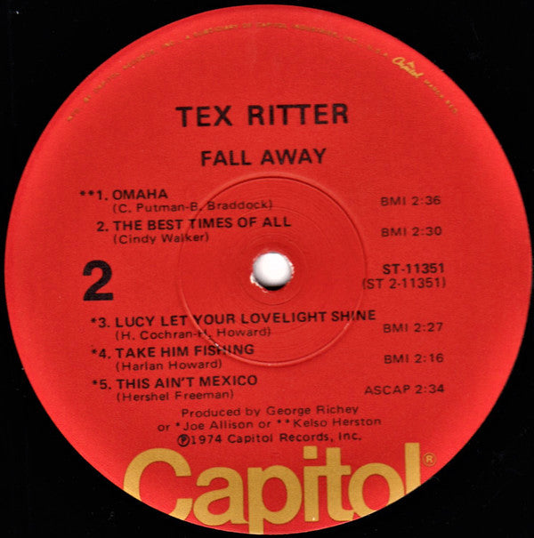 Tex Ritter - Fall Away - LP