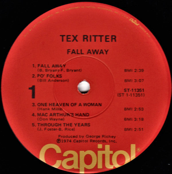 Tex Ritter - Fall Away - LP