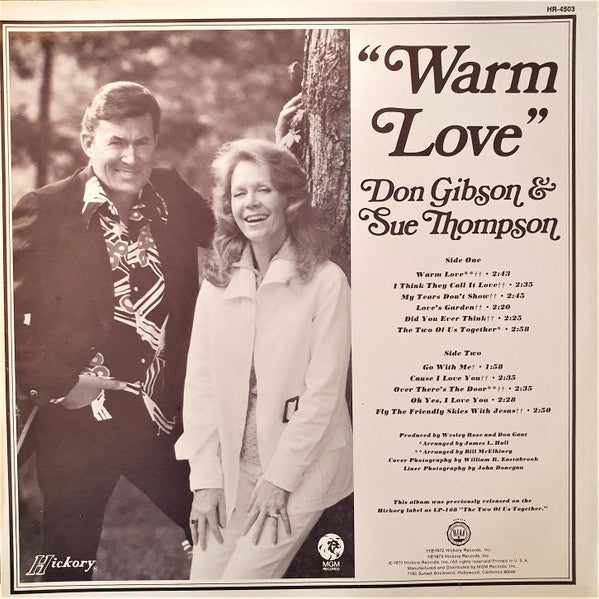 Don Gibson & Sue Thompson - Warm Love - LP