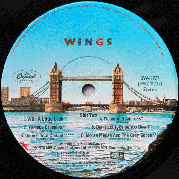 Wings (2) - London Town - LP