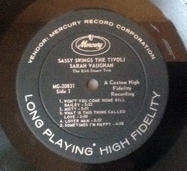 Sarah Vaughan - Sassy Swings The Tivoli - LP