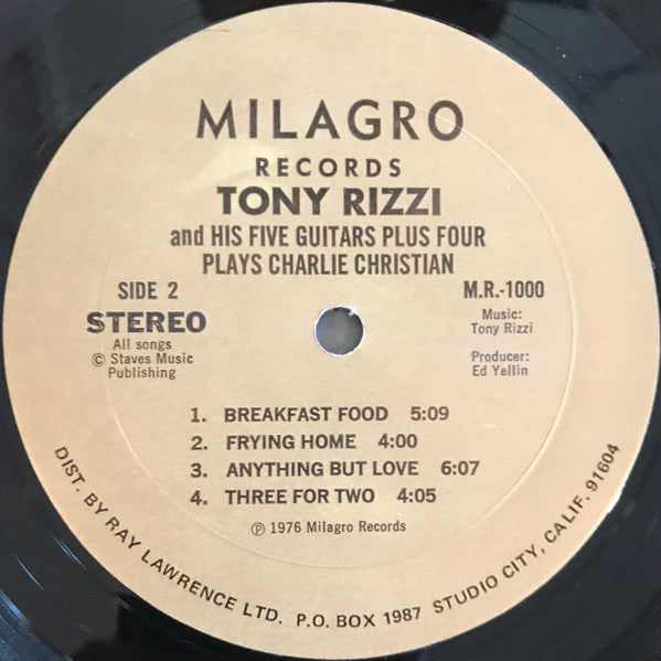 Tony Rizzi & His Five Guitars Plus Four - Tony Rizzi & His Five Guitars Plus Four Plays Charlie Christian - LP