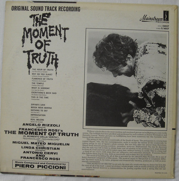 Piero Piccioni - The Moment Of Truth - LP