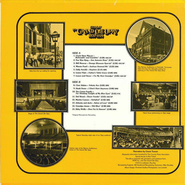 Various - Stars Of The Grand Ole Opry 1926-1974 - LP