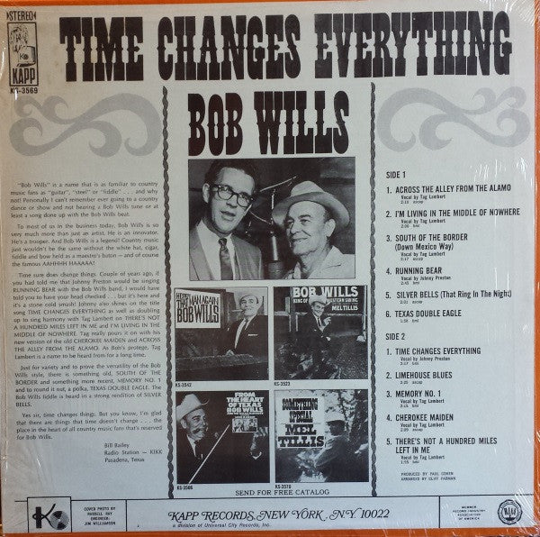 Bob Wills - Time Changes Everything - LP