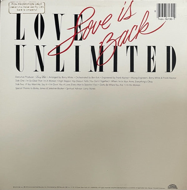 Love Unlimited - Love Is Back - LP