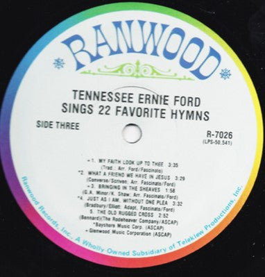 Tennessee Ernie Ford - Sings 22 Favorite Hymns - LP