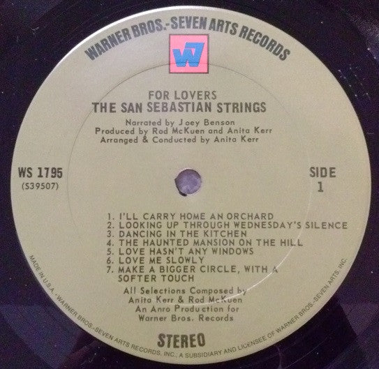 Anita Kerr, Rod McKuen, The San Sebastian Strings - For Lovers - LP