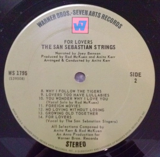 Anita Kerr, Rod McKuen, The San Sebastian Strings - For Lovers - LP