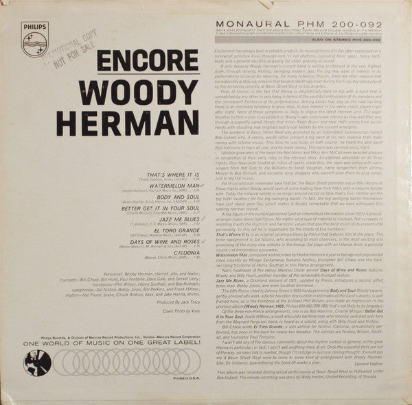 Woody Herman - Encore - LP