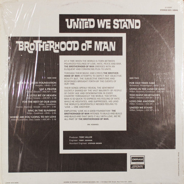 Brotherhood Of Man - United We Stand - LP
