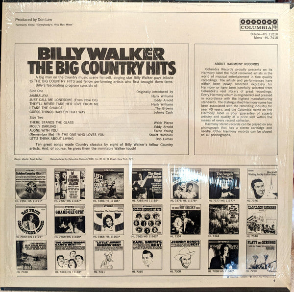Billy Walker - The Big Country Hits - LP