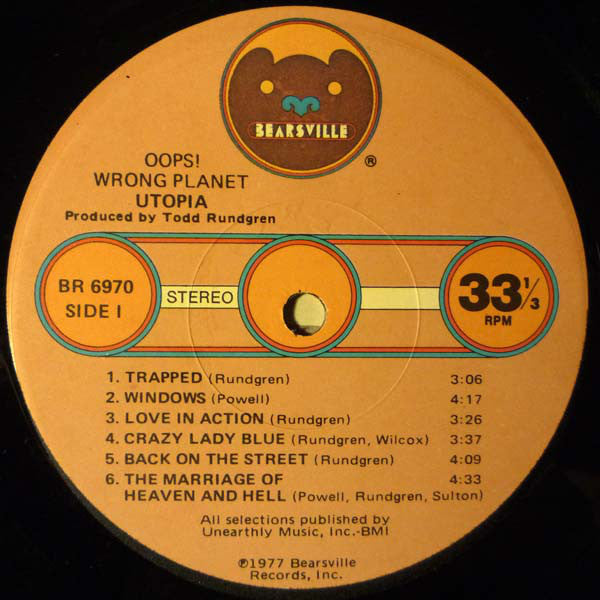 Utopia (5) - Oops! Wrong Planet - LP