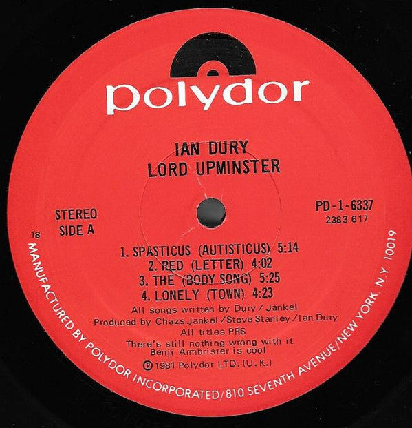 Ian Dury - Lord Upminster