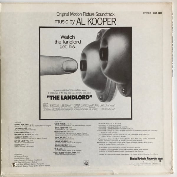 Al Kooper - The Landlord - Original Movie Picture Soundtrack - LP