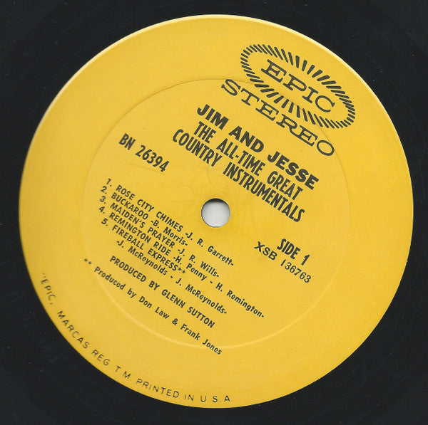 Jim & Jesse - The All-Time Great Country Instrumentals - LP