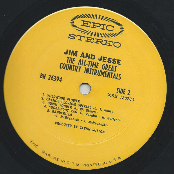 Jim & Jesse - The All-Time Great Country Instrumentals - LP