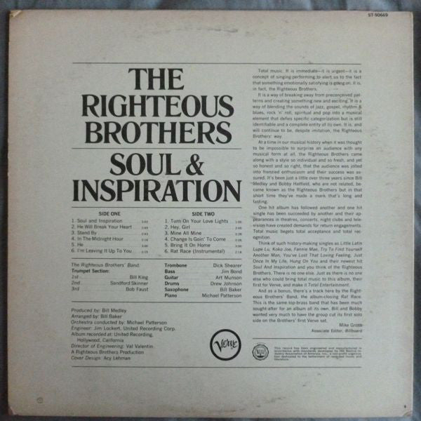 The Righteous Brothers - Soul & Inspiration - LP