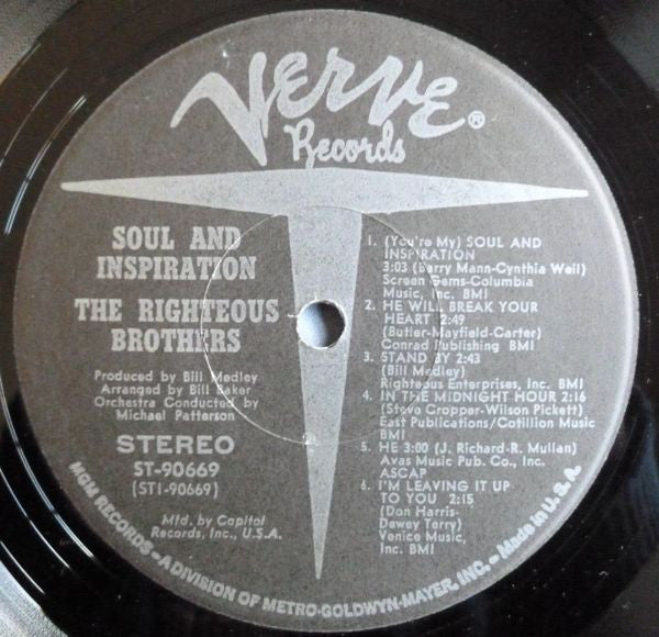 The Righteous Brothers - Soul & Inspiration - LP