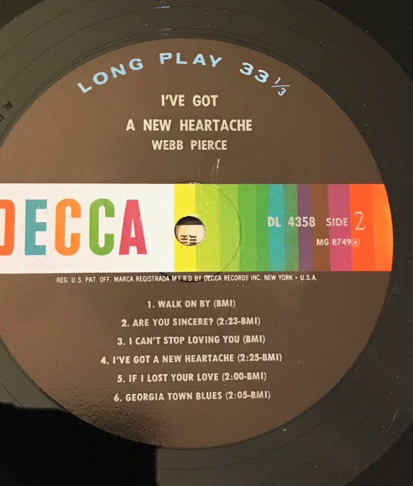 Webb Pierce - I've Got A New Heartache - LP